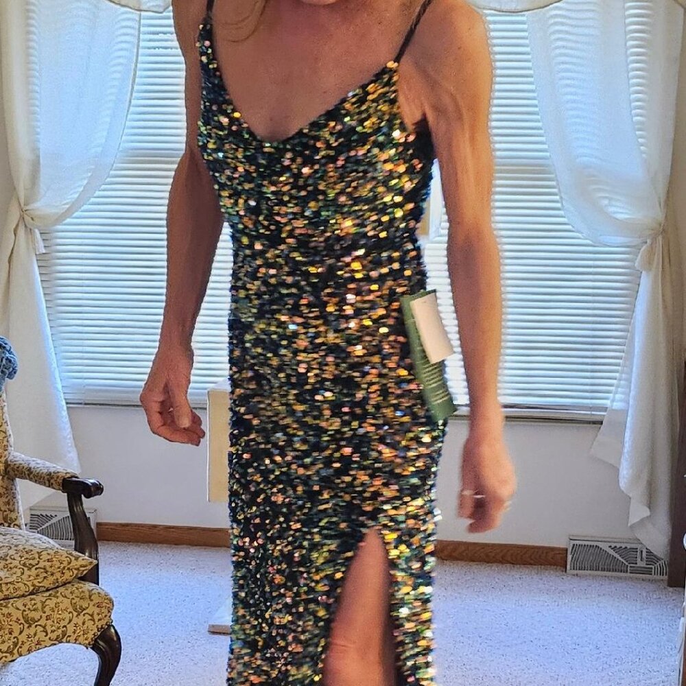 B. Smart Sequin Formal Long Dress Colorful NWT Size 3 Prom Homecoming